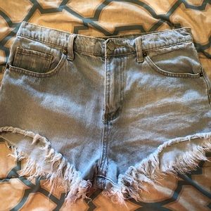 High waisted jean shorts